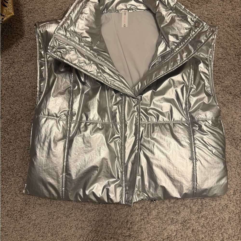 Silver Women's Puffer Vest